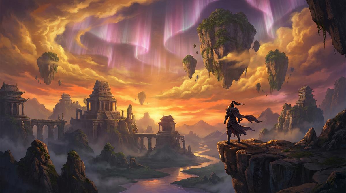 同人动漫风景航拍视频演示